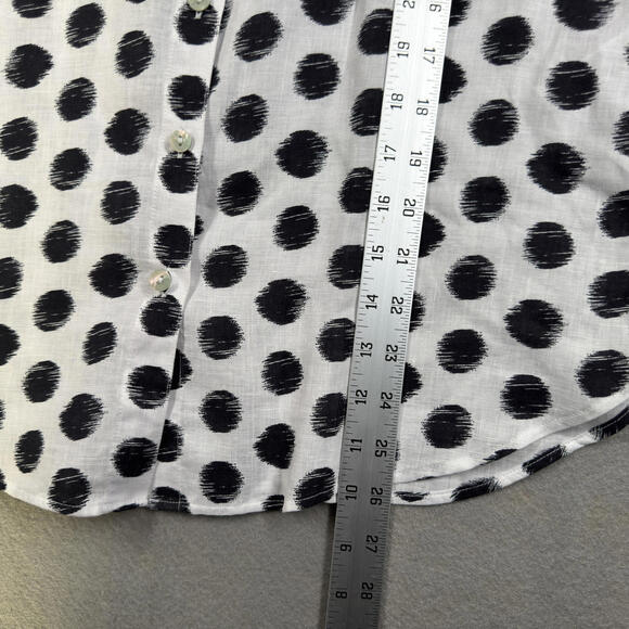 Chico's Women's Polka Dot No Iron Linen Button-Up Shirt Size 00 (US Size 2) - Picture 5 of 7